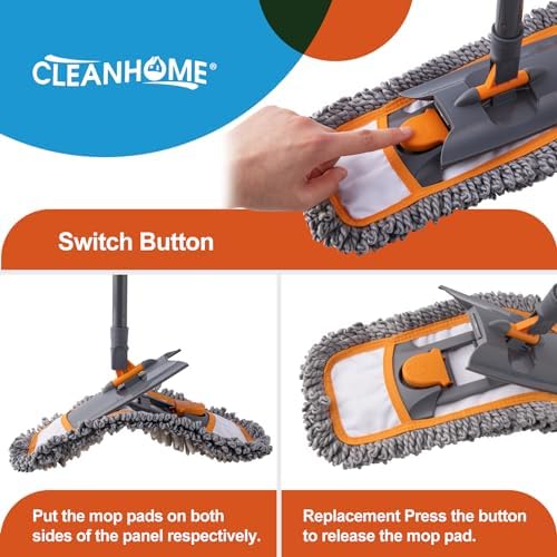 4-Pack Microfiber Mop Pads for CLEANHOME Dust Mop