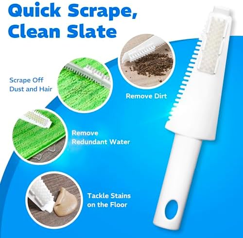 Befanty 4 Pack Reusable Microfiber Mop Pads with Scraper 1