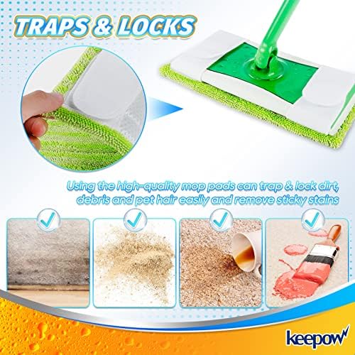 KEEPOW Reusable Mop Pads for Swiffer Sweeper Mop 6 Pack 1