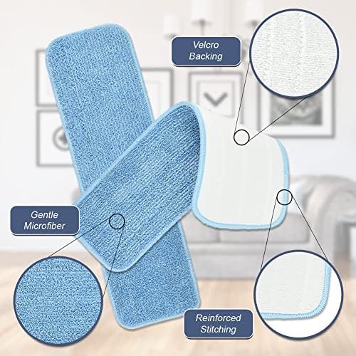 Layers 6 Pack 18inch Microfiber Mop Pads - Reusable Washable Replacement