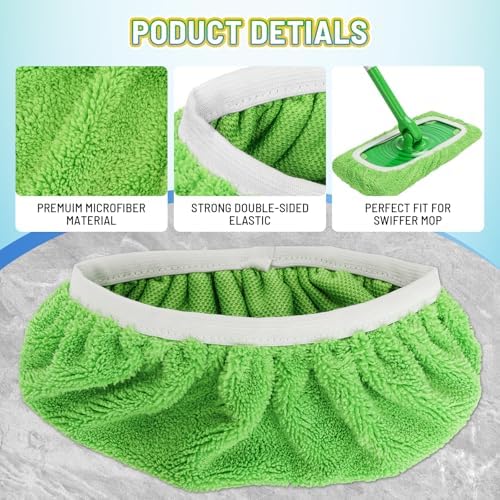JINIOHEE Reusable Microfiber Mop Pads for Swiffer