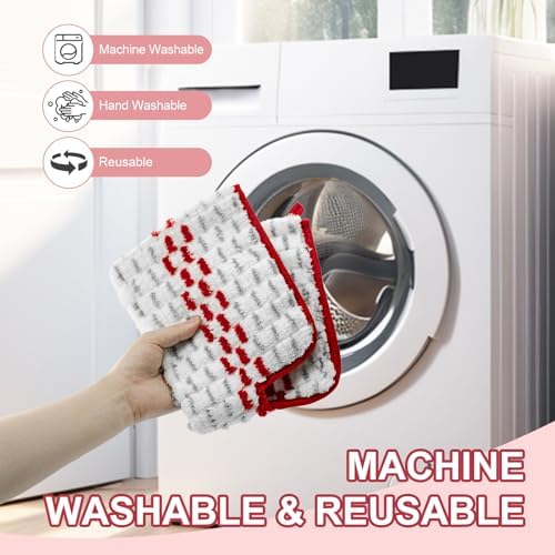 DLAIMI Spray Mop Pads - Reusable 6 Pack Red for Oceda ProMist MAX