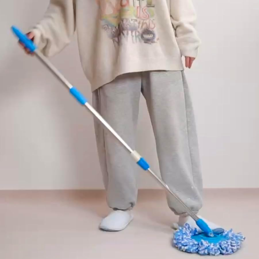 LeoJiang Spin Mop Handle Replacement 360 Degree Rotating Telescopic