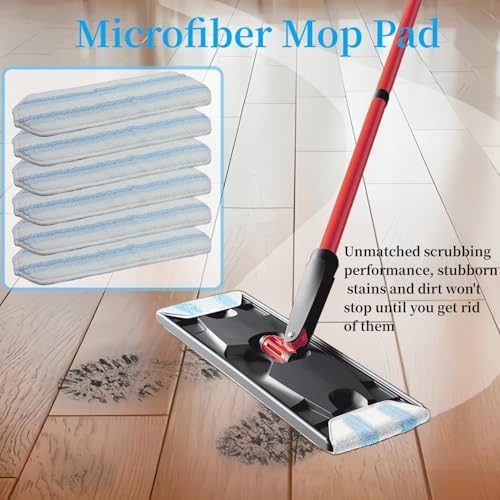 KVLZ Microfiber Mop Pads 6-Pack - Fits H2prO Mops