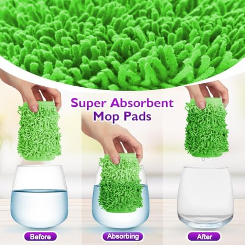 UNIMADE Reusable Mop Pads 8 Pack for Swiffer PowerMop