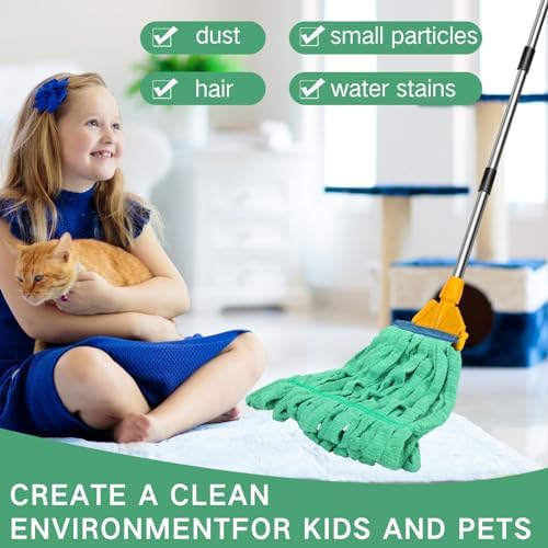 Lallisa 4 Pcs Microfiber Mop Head Refill - Large Green