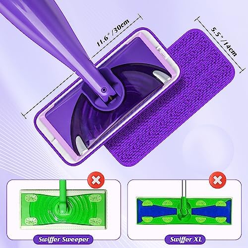 PAPCLEAN Reusable Mop Pads - 4 Pack Purple for Swiffer WetJet 1