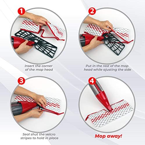F Flammi Microfiber Spray Mop Refills 4 Pack