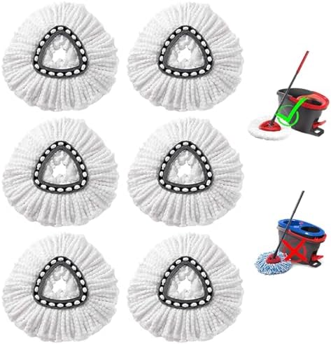 HANDRERLEE 6Pcs Spin Mop Replacement Heads 1