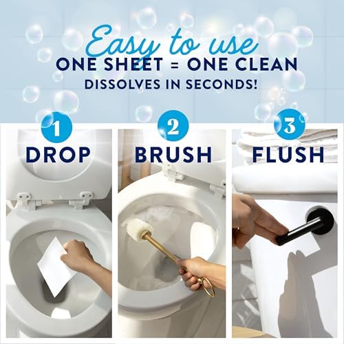 Cleancult Toilet Bowl Cleaner Sheets - 32 Uses Septic Safe Plastic-Free 1