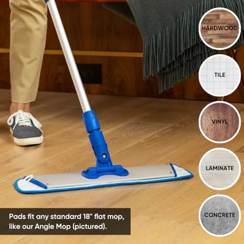 18 inch Microfiber Mop Pads - 18 Pack Machine Washable Reusable 1