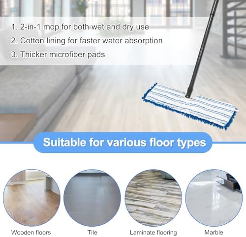 DLAIMI 4 Pack Dual-Action Mop Head Replacements