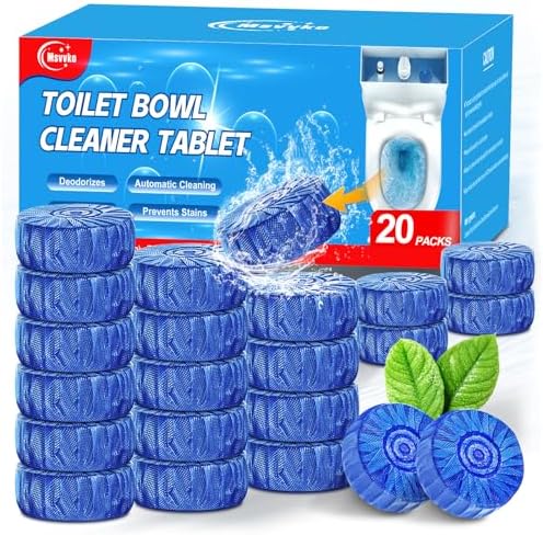 Msvvko Toilet Cleaner Tablets 20 Pack Blue Tint Slow-Release