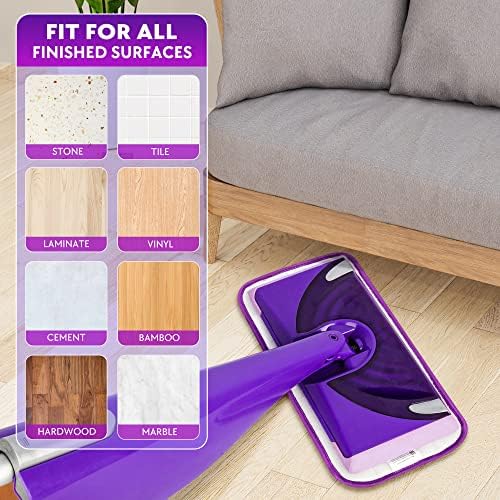 PAPCLEAN Reusable Mop Pads 6 Pack for Swiffer Wet Jet