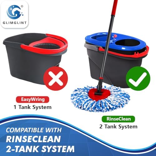 GLIMGLINT Mop Replacement Heads 8-Pack for RinseClean 2-Tank System