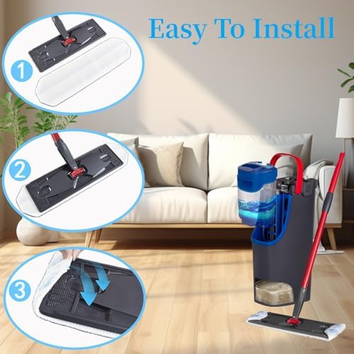 KVLZ Microfiber Mop Pads 6-Pack - Fits H2prO Mops