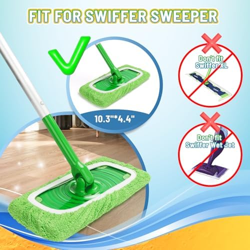 JINIOHEE Reusable Microfiber Mop Pads for Swiffer