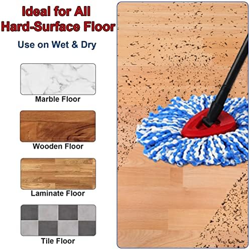 RUXIEWEY Spin Mop Refill Replacement Head 2 Pack