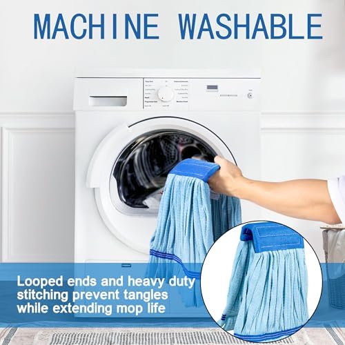2 Pack Heavy Duty Microfiber Mop Heads - 400GSM Industrial Wet Mop Refills