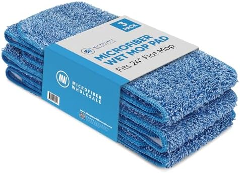 20 inch Microfiber Mop Pads 3 Pack - Durable Reusable