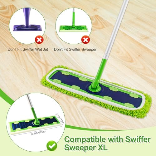 8 Pack Reusable Swiffer XL Mop Pads - Wet Dry Compatible