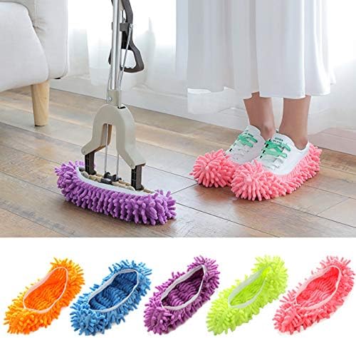 Acronde 5Pair Multi-Function Chenille Mop Shoes Cover