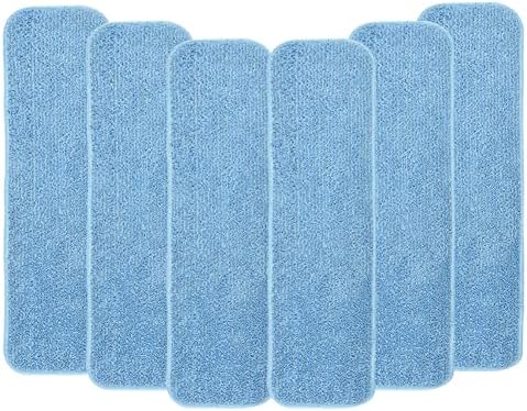 Layers 6 Pack 18inch Microfiber Mop Pads - Reusable Washable Replacement