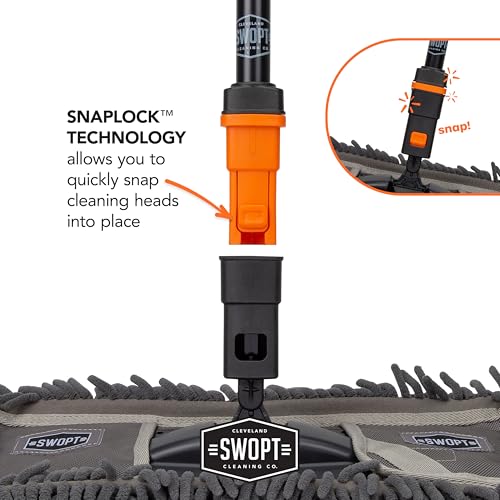 SWOPT 24 Microfiber Dust Mop with Interchangeable Handles