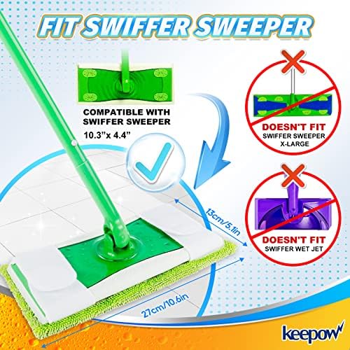 KEEPOW Reusable Mop Pads for Swiffer Sweeper Mop 6 Pack 1