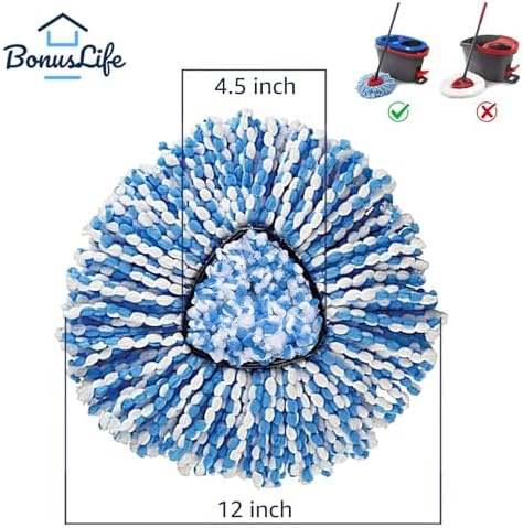 BonusLife 8-Pack Mop Head for RinseClean 2-Tank Spin Mop System