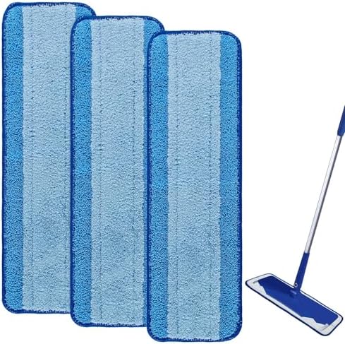 Yuunaie 3 Pack 18 Inch Microfiber Mop Replacement Pads for Bona