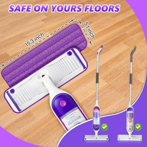 EXEGO 6 Count Reusable Microfiber Mop Pads for Swiffer PowerMop