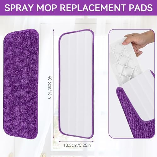 GreeSuit 6 Pack Microfiber Mop Pads for Libman Freedom Spray Mop