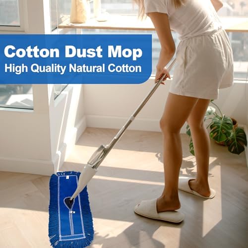 4 Pack 24-Inch Washable Dust Mop Heads - No Clinging Easy to Use