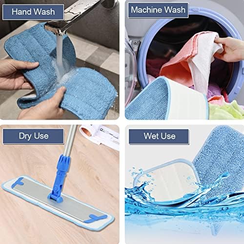Layers 6 Pack 18inch Microfiber Mop Pads - Reusable Washable Replacement