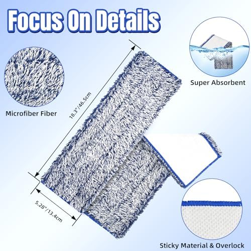 3 Pack Microfiber Replacement Mop Pads for Bona