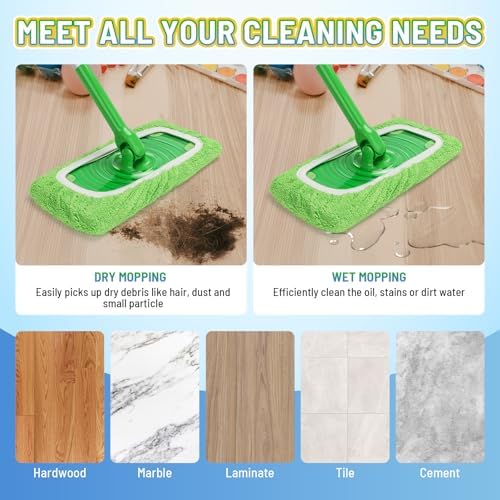 JINIOHEE Reusable Microfiber Mop Pads for Swiffer
