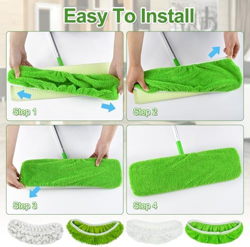 8 Pack Reusable Swiffer XL Mop Pads - Wet Dry Compatible