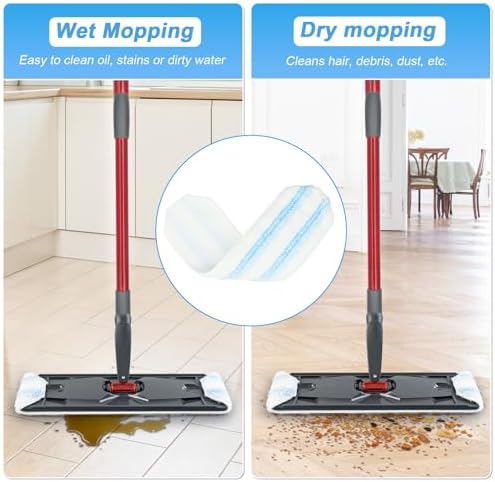 6 Pack Microfiber Mop Pads for O-Cedar H2Pro Flat Mop System