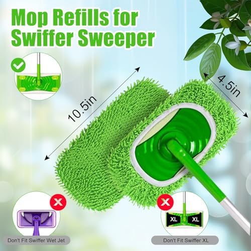 6 Pack Reusable Microfiber Mop Pads for Swiffer Sweeper Mop