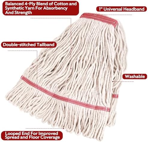 L Luke Supply Heavy Duty Mop Head Replacement Pack of 3