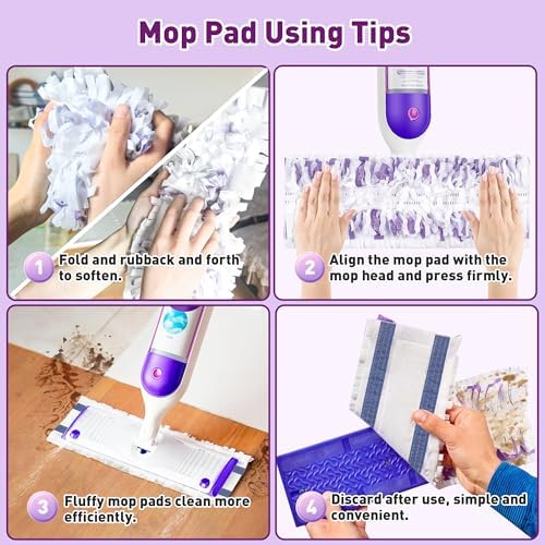 Funtin 40 Count Disposable Mop Pads for Swiffer PowerMop