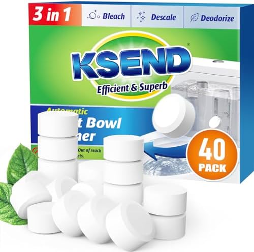 Ksend Toilet Bowl Cleaner Tablets - 40PCS Automatic Bleach Tablets