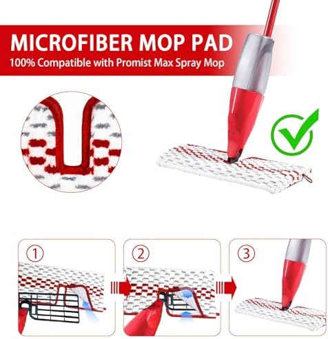 JIUMEE Microfiber Spray Mop Pads for Oceda ProMist MAX Reusable