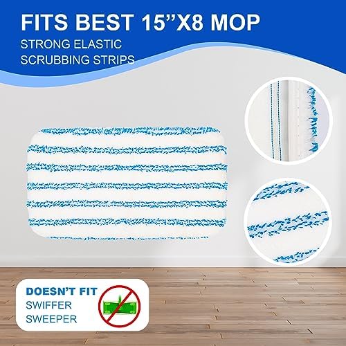 kCarpoly 4 Pack Reusable Mop Pads for 15x8 Inch Mops 1