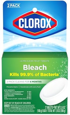 Clorox Ultra Clean Toilet Tablets with Bleach 2 Count 35 Ounces Each