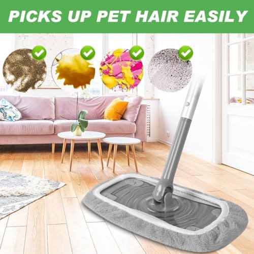YSYONM Reusable Microfiber Mop Pads 4 Pack for Swiffer Sweeper
