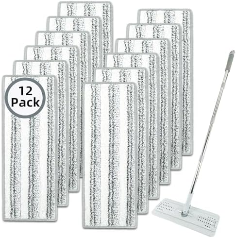 12 Pack Microfiber Mopping Pads - Reusable Washable