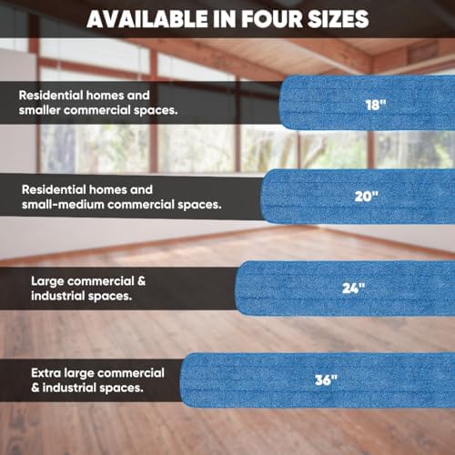 18 inch Microfiber Mop Pads - 18 Pack Machine Washable Reusable 1