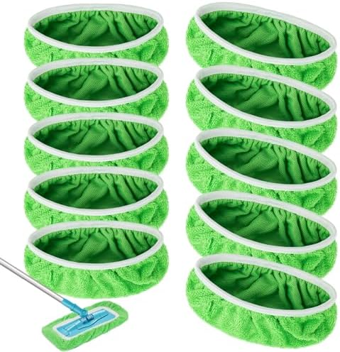 Unoutur Reusable Mop Pads 10PCS for Swiffer Sweeper Floor Cleaning
